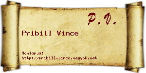 Pribill Vince névjegykártya